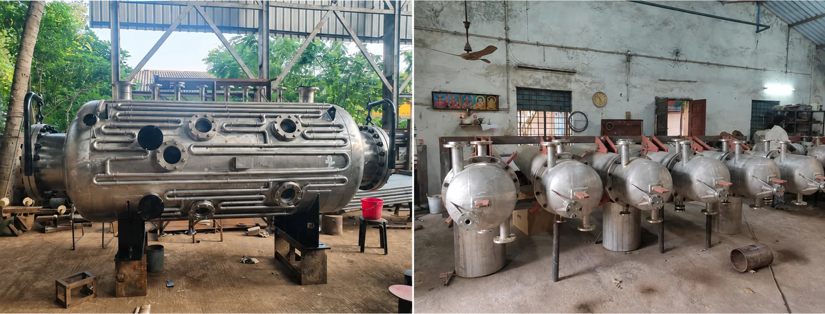 GI Equipments fabricated vessels in the Chennai workshop